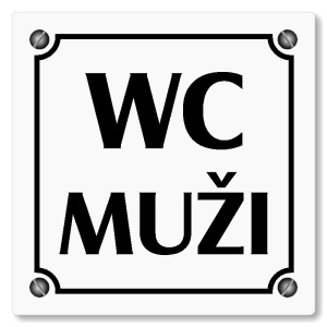 WC muži, 80x80mm, bílá, Kansas